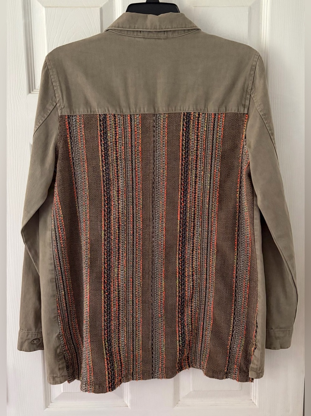 Dear John olive military-style jacket with embroidered back